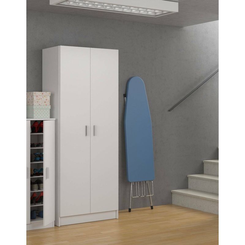 Dmora – Armoire murale de salle de bain 2 portes – 3 étagères modulables – Panneau mélaminé 15mm – Dimensions 37x180h cm – Poids max 45 kg - Image 4
