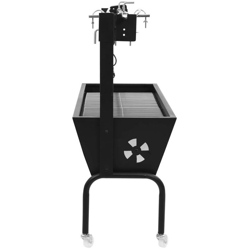 Vidaxl – Rôtissoire électrique pour barbecue – Acier inoxydable – Moteur électrique – Hauteur réglable – 4 roues avec freins - Image 5