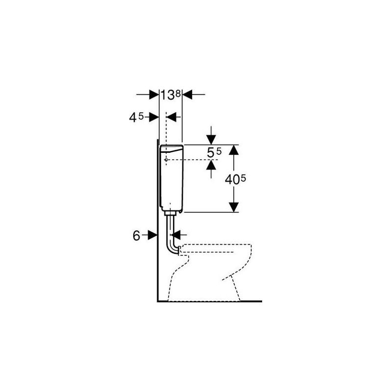Geberit – Réservoir de chasse d'eau indépendant semi bas double touche blanc – Isolation intérieure anti-condensation – Économie d'eau 6-9L - Image 4