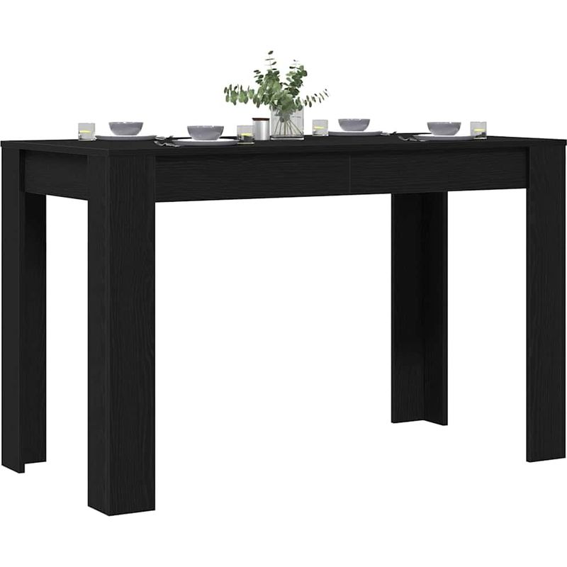 Vidaxl – Table à dîner chêne noir 120x60x76 cm – Bois d'ingénierie – Surface lisse et résistante à l'humidité – Facile à entretenir - Image 4
