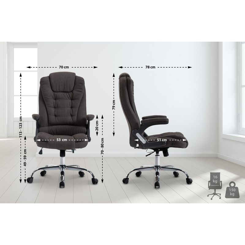 Chadin de bureau avec design unique rembourré en différentes couleurs tissu colore : gris foncé - Image 2