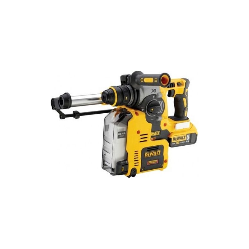 Dewalt – Marteau combiné sans fil 18V – 2 batteries 5,0 Ah – Moteur sans balais – Énergie de choc 2,1 J – Perçage béton jusqu'à 24 mm - Image 9