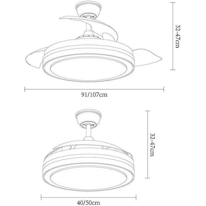 Ventilateur de plafond ESPARTA 6 vitesses LED (72W 3CCT 6120lm) IP20 couleur blanche - Image 5