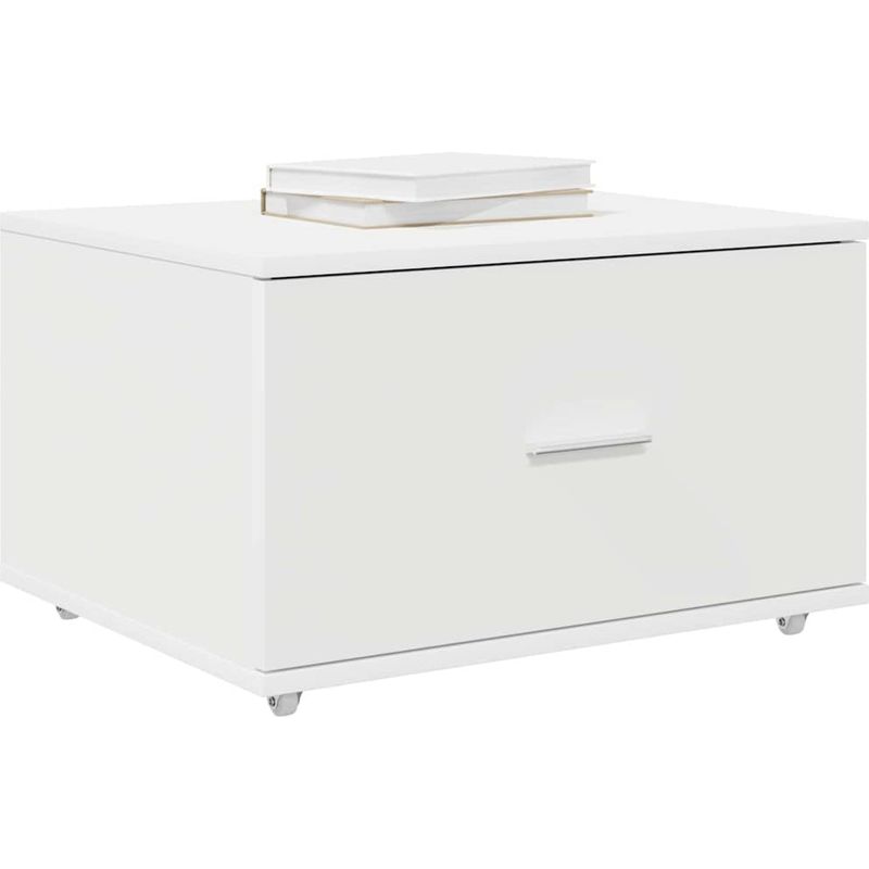 Vidaxl – Armoire à tiroirs 55 x 45 x 31 cm – Bois d'ingénierie blanc – Tiroirs à ouverture fluide – Grand espace de rangement - Image 3