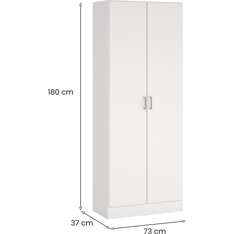 Dmora – Armoire murale de salle de bain 2 portes – 3 étagères modulables – Panneau mélaminé 15mm – Dimensions 37x180h cm – Poids max 45 kg - Image 3