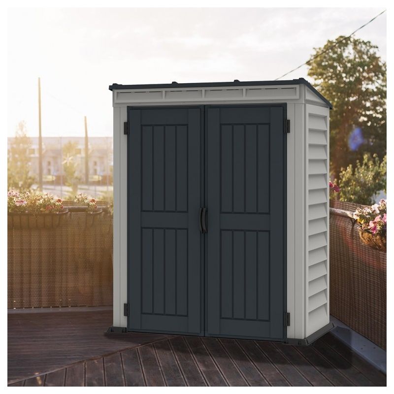Duramax – Abri de jardin résine YardMate Pent PLUS 5'x3' – Dimensions 92 x 171 x 202 cm – Panneaux en PVC ignifuge – Structure en acier renforcé - Image 4