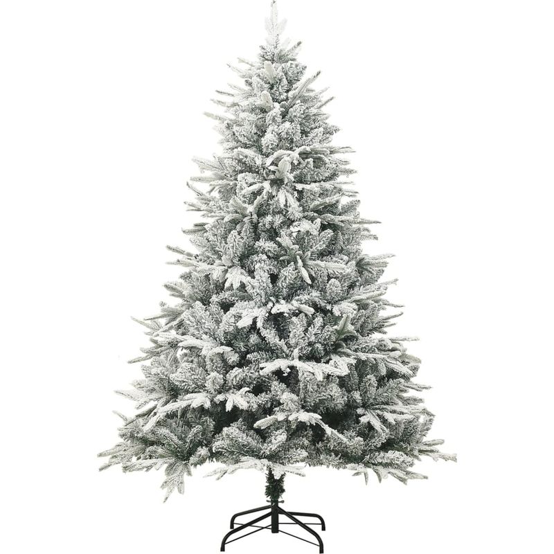 Vidaxl – Sapin de Noël artificiel vert 210 cm – Flocons de neige PVC/PE – Support en acier pour stabilité – Réutilisable chaque année - Image 2