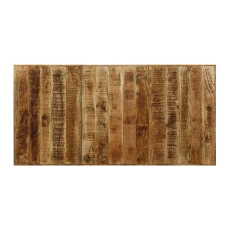 Vidaxl – Table de salle à manger en bois de manguier massif 180 cm – Pieds en acier croisés – Style industriel unique et artisanal - Image 5