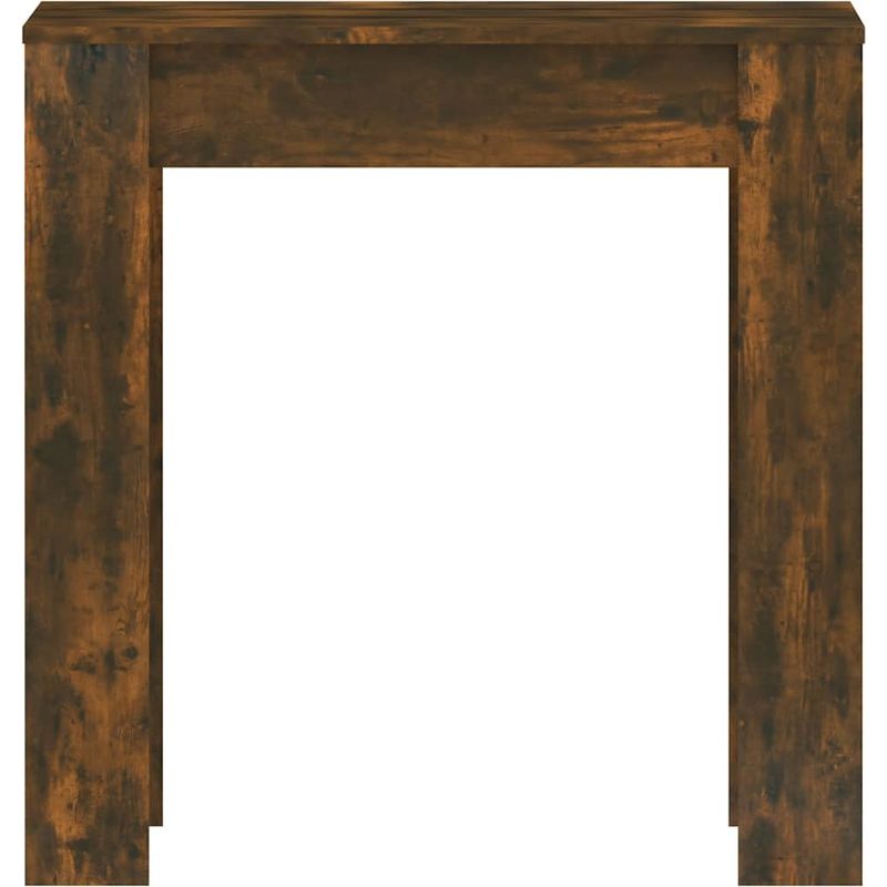 Vidaxl – Table de salle à manger rectangulaire chêne fumé 140x74,5 cm – Construction en bois composite – Surface lisse pour entretien facile - Image 4